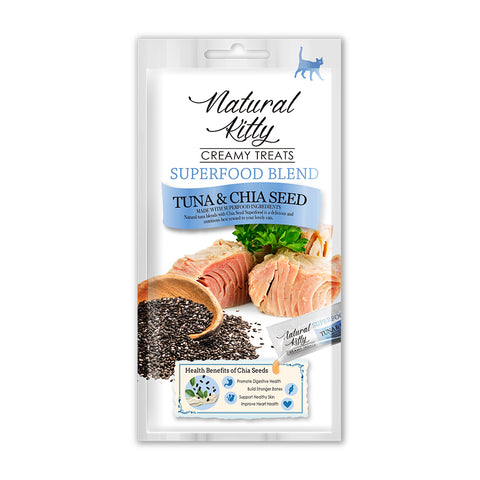 Natural Kitty Creamy Treats, SUPERFOOD BLEND - Tuna & Chia Seed